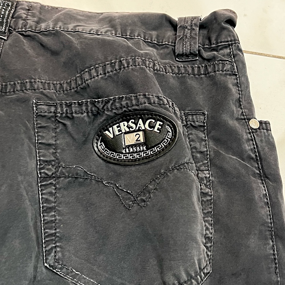 Vintage Y2K Versace Class V2 Cotton Black Jeans Size:34